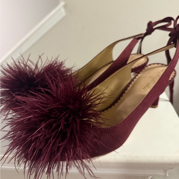 Antonio Melani x Nicola Bathie Claire Feather Ankle Wrap Heels - Picture 4 of 13